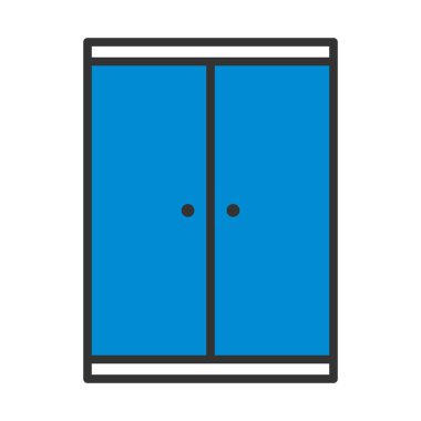 Çocuk Dolabı Simgesi. Renk Doldurma Tasarımı ile Düzenlenebilir Kalın Tasarım. Vektör İllüstrasyonu.