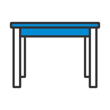 Yemek Masası Simgesi. Renk Doldurma Tasarımı ile Düzenlenebilir Kalın Tasarım. Vektör İllüstrasyonu.