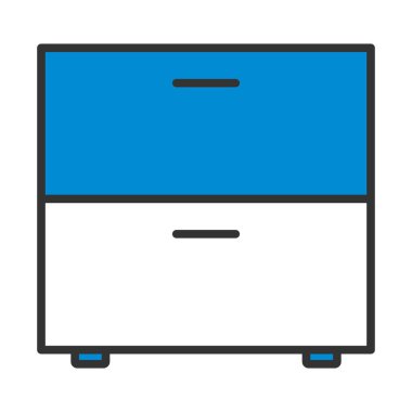 Yatak odası Komodin Simgesi. Renk Doldurma Tasarımı ile Düzenlenebilir Kalın Tasarım. Vektör İllüstrasyonu.