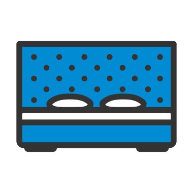 Büyük boy yatak ikonu. Renk Doldurma Tasarımı ile Düzenlenebilir Kalın Tasarım. Vektör İllüstrasyonu.