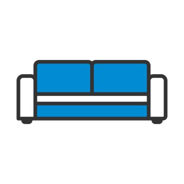 Ev Kanepesi Simgesi. Renk Doldurma Tasarımı ile Düzenlenebilir Kalın Tasarım. Vektör İllüstrasyonu.