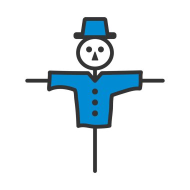 Korkuluk Simgesi. Renk Doldurma Tasarımı ile Düzenlenebilir Kalın Tasarım. Vektör İllüstrasyonu.