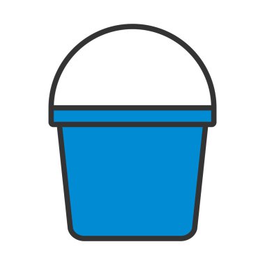 Bucket Simgesi. Renk Doldurma Tasarımı ile Düzenlenebilir Kalın Tasarım. Vektör İllüstrasyonu.