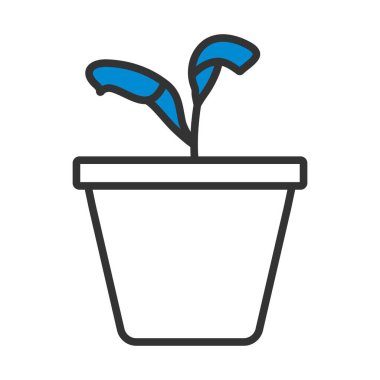 Seedling Simgesi. Renk Doldurma Tasarımı ile Düzenlenebilir Kalın Tasarım. Vektör İllüstrasyonu.
