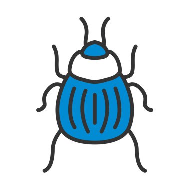 Colorado Böcek Simgesi. Renk Doldurma Tasarımı ile Düzenlenebilir Kalın Tasarım. Vektör İllüstrasyonu.