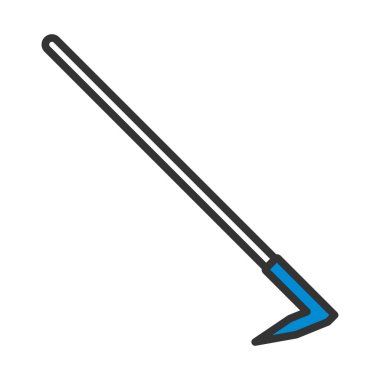 Hoe Simgesi. Renk Doldurma Tasarımı ile Düzenlenebilir Kalın Tasarım. Vektör İllüstrasyonu.