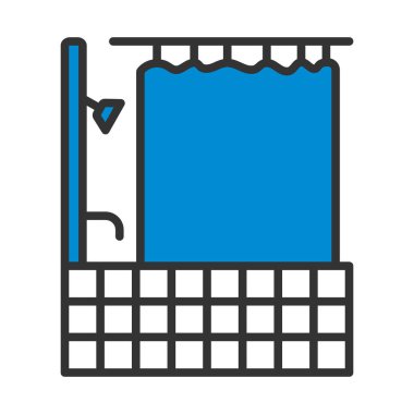 Otel Banyo Simgesi. Renk Doldurma Tasarımı ile Düzenlenebilir Kalın Tasarım. Vektör İllüstrasyonu.