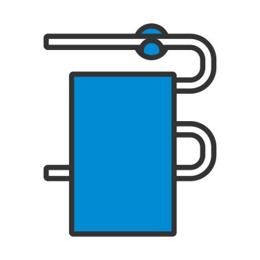 Isıtılmış Havlu Demiryolu Simgesi. Renk Doldurma Tasarımı ile Düzenlenebilir Kalın Tasarım. Vektör İllüstrasyonu.