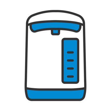 Mutfak Elektrik Kettle Simgesi. Renk Doldurma Tasarımı ile Düzenlenebilir Kalın Tasarım. Vektör İllüstrasyonu.