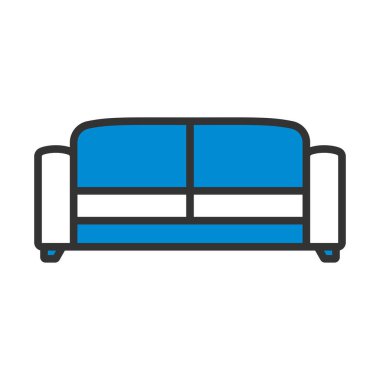 Ofis Koltuğu Simgesi. Renk Doldurma Tasarımı ile Düzenlenebilir Kalın Tasarım. Vektör İllüstrasyonu.