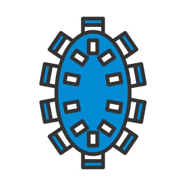 Masa Simgesi Müzakeresi. Renk Doldurma Tasarımı ile Düzenlenebilir Kalın Tasarım. Vektör İllüstrasyonu.