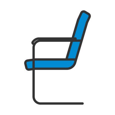 Misafir ofis başkanı ikonu. Renk Doldurma Tasarımı ile Düzenlenebilir Kalın Tasarım. Vektör İllüstrasyonu.