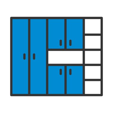 Ofis Kabine Simgesi. Renk Doldurma Tasarımı ile Düzenlenebilir Kalın Tasarım. Vektör İllüstrasyonu.