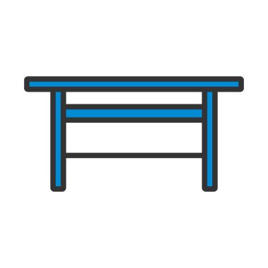 Patron Ofis Masa Simgesi. Renk Doldurma Tasarımı ile Düzenlenebilir Kalın Tasarım. Vektör İllüstrasyonu.