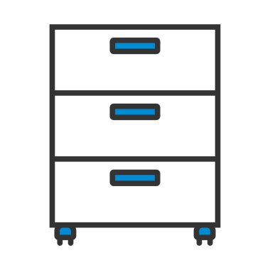 Ofis Kabine Simgesi. Renk Doldurma Tasarımı ile Düzenlenebilir Kalın Tasarım. Vektör İllüstrasyonu.