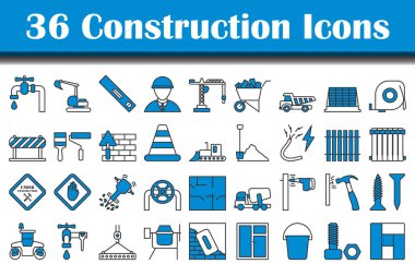 Yapı Simgesi Ayarları. Renk Doldurma Tasarımı ile Düzenlenebilir Kalın Tasarım. Vektör İllüstrasyonu.