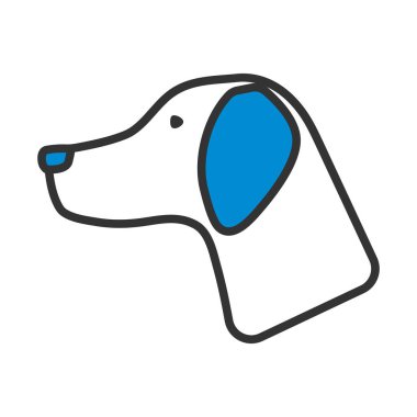 İma eden Köpeğin Simgesi. Renk Doldurma Tasarımı ile Düzenlenebilir Kalın Tasarım. Vektör İllüstrasyonu.