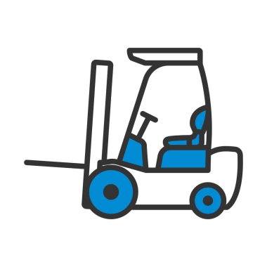 Depo Forklift Simgesi. Renk Doldurma Tasarımı ile Düzenlenebilir Kalın Tasarım. Vektör İllüstrasyonu.