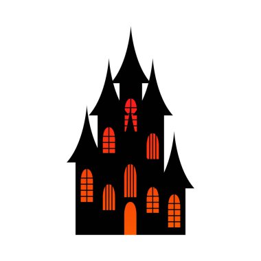 Cadılar Bayramı temalı şatonuz kutlu olsun. Vektör illüstrasyonu.