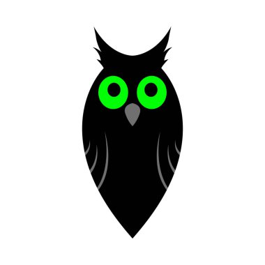 Cadılar Bayramı temalı baykuş unsurun kutlu olsun. Vektör illüstrasyonu.