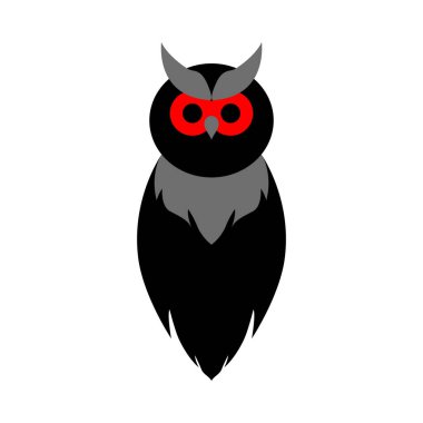 Cadılar Bayramı temalı baykuş unsurun kutlu olsun. Vektör illüstrasyonu.