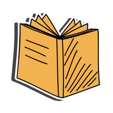 Eğitim temalı bir not defteri çıkartması. Okula dönelim. Vektör illüstrasyonu.