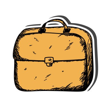 Eğitim temalı okul çantası etiketi. Okula dönelim. Vektör illüstrasyonu.