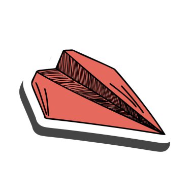 Eğitim temalı kağıt uçak çıkartması. Okula dönelim. Vektör illüstrasyonu.