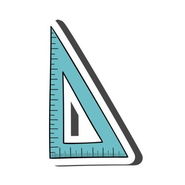 Eğitim temalı cetvel çıkartması. Okula dönelim. Vektör illüstrasyonu.