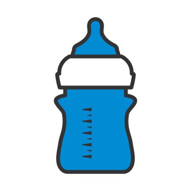 Bebek Şişe Simgesi. Renk Doldurma Tasarımı ile Düzenlenebilir Kalın Tasarım. Vektör İllüstrasyonu.