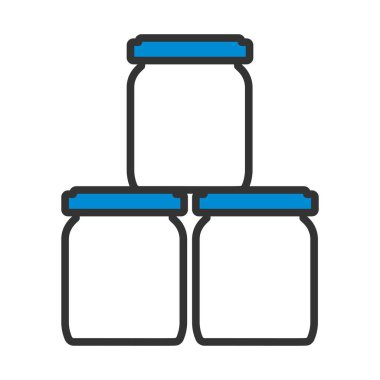 Bebek Cam Kavanozlar Simgesi. Renk Doldurma Tasarımı ile Düzenlenebilir Kalın Tasarım. Vektör İllüstrasyonu.