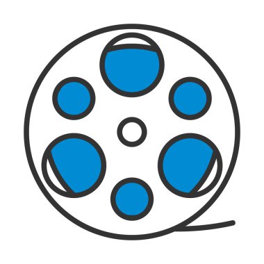 Film makarası ikonu. Renk Doldurma Tasarımı ile Düzenlenebilir Kalın Tasarım. Vektör İllüstrasyonu.