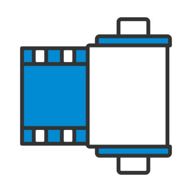 Fotoğraf Kartuş Makara Simgesi. Renk Doldurma Tasarımı ile Düzenlenebilir Kalın Tasarım. Vektör İllüstrasyonu.