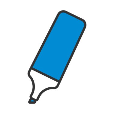 İşaretleyici Simgesi. Renk Doldurma Tasarımı ile Düzenlenebilir Kalın Tasarım. Vektör İllüstrasyonu.