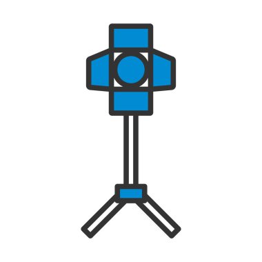 Perde Işığı Simgesi. Renk Doldurma Tasarımı ile Düzenlenebilir Kalın Tasarım. Vektör İllüstrasyonu.