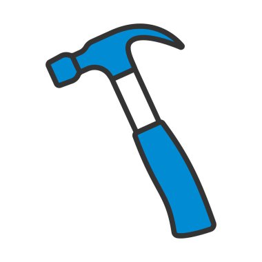 Çekiç Simgesi. Renk Doldurma Tasarımı ile Düzenlenebilir Kalın Tasarım. Vektör İllüstrasyonu.