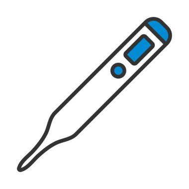 Tıbbi Termometre Simgesi. Renk Doldurma Tasarımı ile Düzenlenebilir Kalın Tasarım. Vektör İllüstrasyonu.