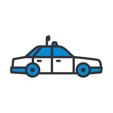 Polis arabası ikonu. Renk Doldurma Tasarımı ile Düzenlenebilir Kalın Tasarım. Vektör İllüstrasyonu.