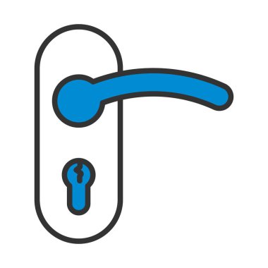 Kapı Kolu Simgesi. Renk Doldurma Tasarımı ile Düzenlenebilir Kalın Tasarım. Vektör İllüstrasyonu.