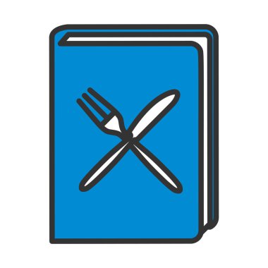 Menu Book Icon. Editable Bold Outline With Color Fill Design. Vector Illustration.