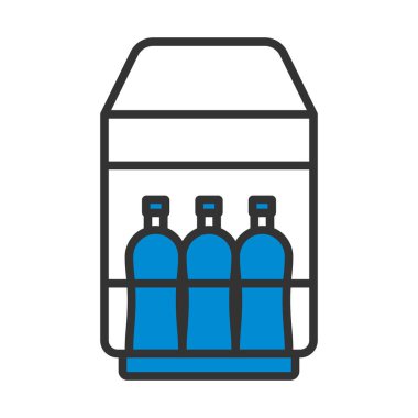 Futbol sahasındaki şişe kutusunun ikonu. Renk Doldurma Tasarımı ile Düzenlenebilir Kalın Tasarım. Vektör İllüstrasyonu.