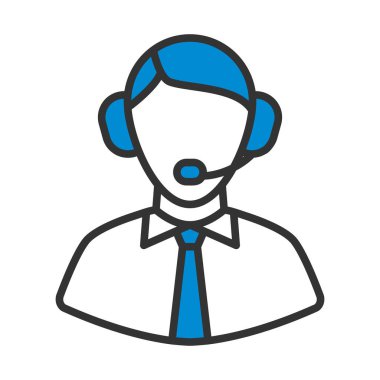 Futbol yorumcusunun ikonu. Renk Doldurma Tasarımı ile Düzenlenebilir Kalın Tasarım. Vektör İllüstrasyonu.