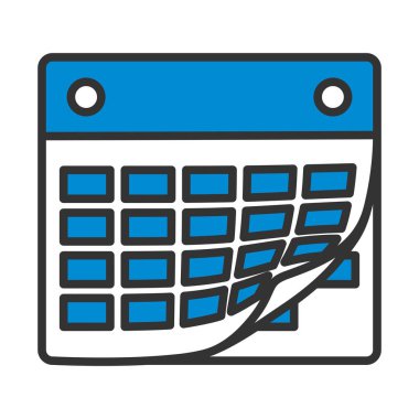 Takvim Simgesi. Renk Doldurma Tasarımı ile Düzenlenebilir Kalın Tasarım. Vektör İllüstrasyonu.