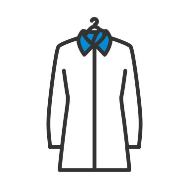 Satış etiketli bluz askıda. Renk Doldurma Tasarımı ile Düzenlenebilir Kalın Tasarım. Vektör İllüstrasyonu.