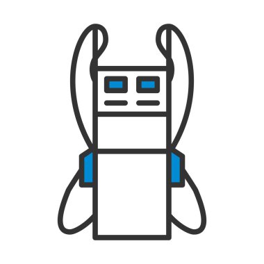 Yakıt İstasyonu Simgesi. Renk Doldurma Tasarımı ile Düzenlenebilir Kalın Tasarım. Vektör İllüstrasyonu.