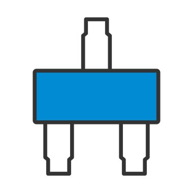 SMD Transistör Simgesi. Renk Doldurma Tasarımı ile Düzenlenebilir Kalın Tasarım. Vektör İllüstrasyonu.