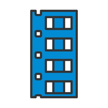 Diode Smd Bileşen Teyp Simgesi. Renk Doldurma Tasarımı ile Düzenlenebilir Kalın Tasarım. Vektör İllüstrasyonu.