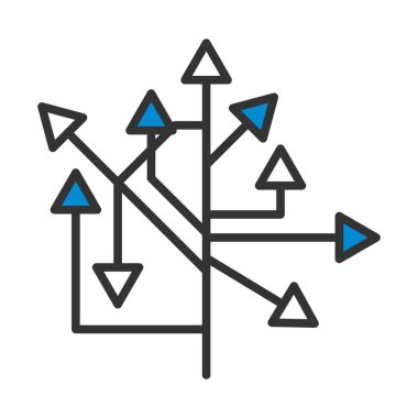 Yön Oku Simgesi. Renk Doldurma Tasarımı ile Düzenlenebilir Kalın Tasarım. Vektör İllüstrasyonu.