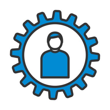 Takım çalışması simgesi. Renk Doldurma Tasarımı ile Düzenlenebilir Kalın Tasarım. Vektör İllüstrasyonu.