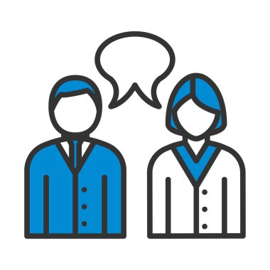 Sohbet Simgesi. Renk Doldurma Tasarımı ile Düzenlenebilir Kalın Tasarım. Vektör İllüstrasyonu.